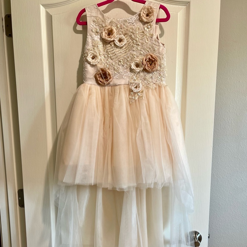 Custom hi-low ivory dress
